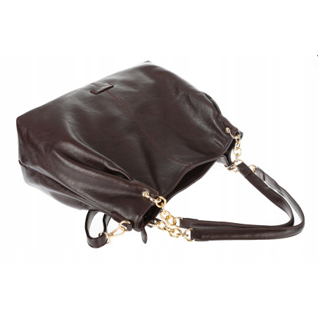 Torebka damska shopper A4 elegancka torba duża do pracy PJ281 Czekoladowa