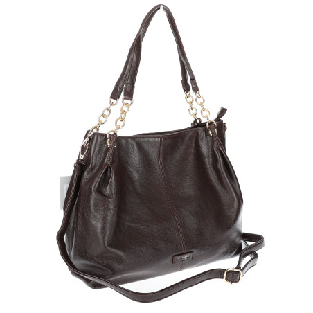 Torebka damska shopper A4 elegancka torba duża do pracy PJ281 Czekoladowa