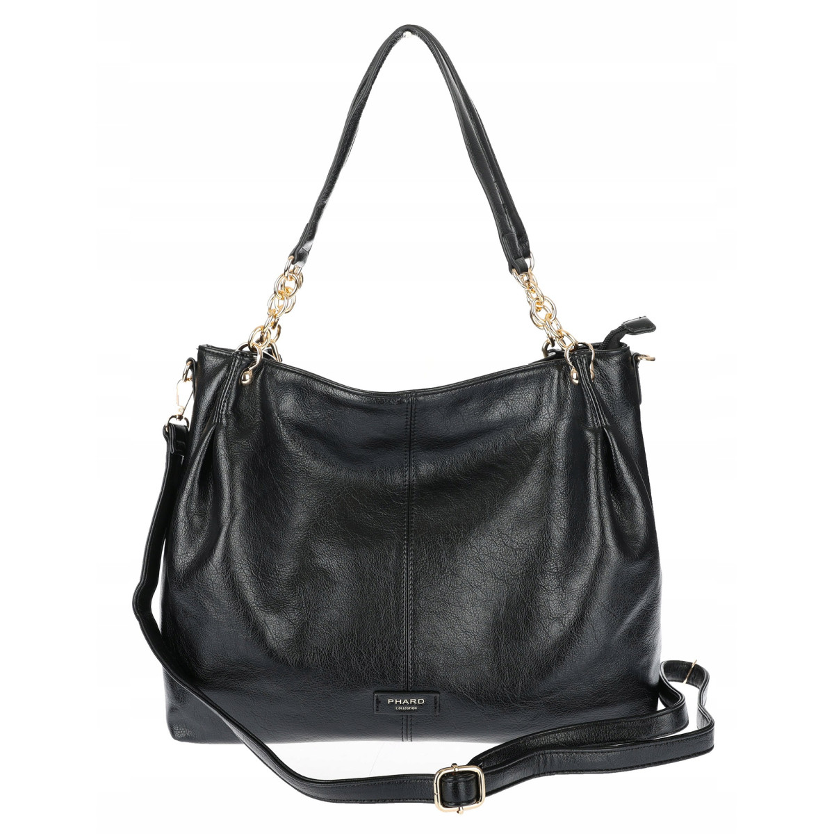 Torebka damska shopper A4 elegancka torba duża modna do pracy PJ281 Czarna