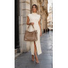 Torebka damska shopper A4 elegancka torba duża modna do pracy PJ281 Beżowa