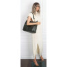 Torebka damska shopper A4 elegancka torba modna duża do pracy PJ281 Zielona