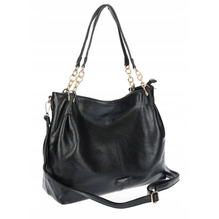 Torebka damska shopper A4 elegancka torba duża modna do pracy PJ281 Czarna