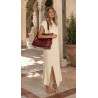 Torebka damska shopper A4 elegancka torba duża modna do pracy PJ281 Bordowa
