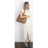 Torebka damska shopper A4 elegancka torba duża modna do pracy PJ281 Beżowa