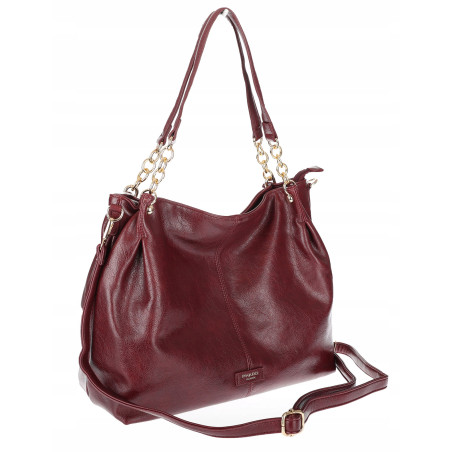 Torebka damska shopper A4 elegancka torba duża modna do pracy PJ281 Bordowa