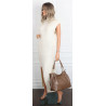 Torebka damska shopper A4 elegancka torba duża modna do pracy PJ281 Beżowa