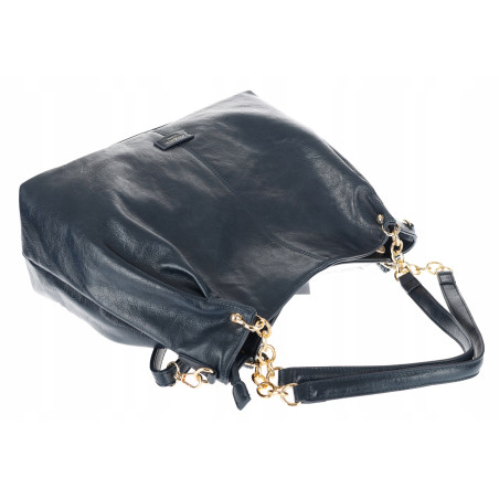 Torebka damska shopper A4 elegancka torba duża do pracy PJ281 Granatowa
