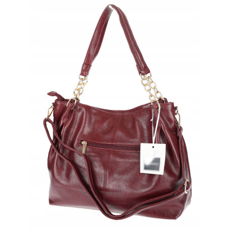 Torebka damska shopper A4 elegancka torba duża modna do pracy PJ281 Bordowa