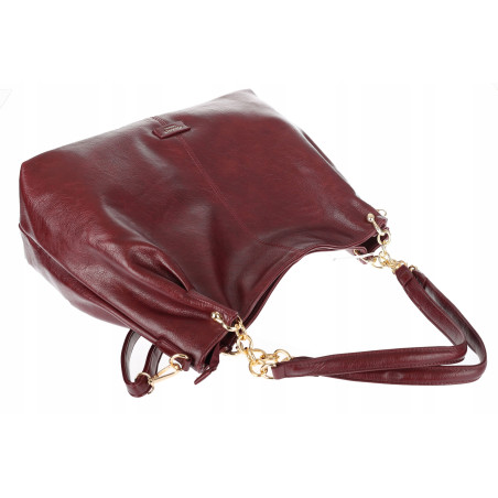 Torebka damska shopper A4 elegancka torba duża modna do pracy PJ281 Bordowa