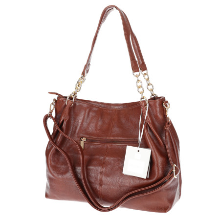 Torebka damska shopper A4 elegancka torba modna duża do pracy PJ281 Brązowa