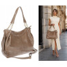 Torebka damska shopper A4 elegancka torba duża modna do pracy PJ281 Beżowa