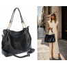 Torebka damska shopper A4 elegancka torba duża modna do pracy PJ281 Czarna