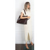 Torebka damska shopper A4 elegancka torba duża do pracy PJ281 Czekoladowa