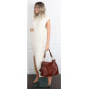Torebka damska shopper A4 elegancka torba modna duża do pracy PJ281 Brązowa