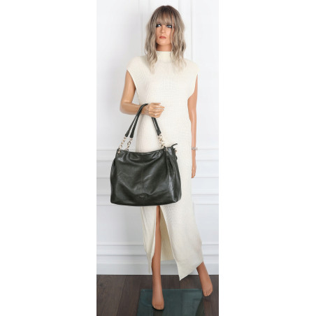 Torebka damska shopper A4 elegancka torba modna duża do pracy PJ281 Zielona