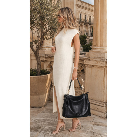 Torebka damska shopper A4 elegancka torba duża modna do pracy PJ281 Czarna