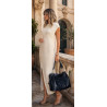Torebka damska shopper A4 elegancka torba duża do pracy PJ281 Granatowa