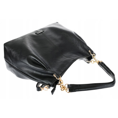 Torebka damska shopper A4 elegancka torba duża modna do pracy PJ281 Czarna