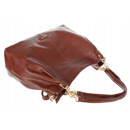 Torebka damska shopper A4 elegancka torba modna duża do pracy PJ281 Brązowa