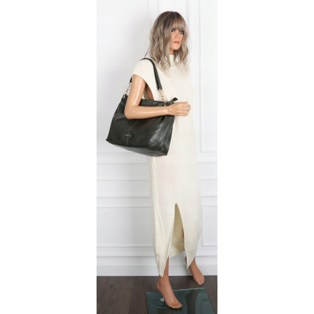 Torebka damska shopper A4 elegancka torba modna duża do pracy PJ281 Zielona