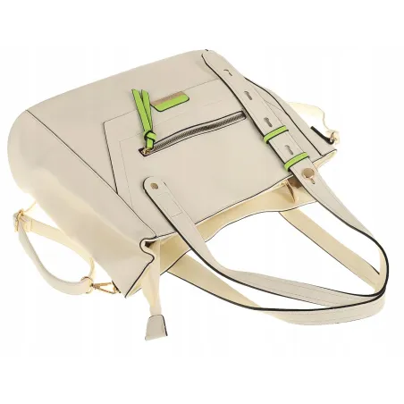 CHARRO Elegancka Torebka Damska kuferek listonoszka CH736244 White