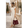 Torebka damska shopper A4 elegancka torba duża modna do pracy PJ281 Bordowa