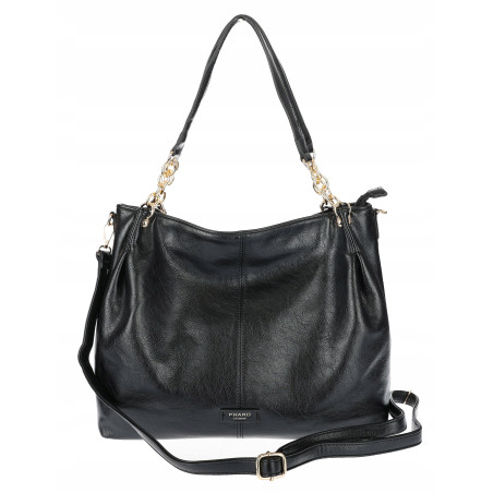 Torebka damska shopper A4 elegancka torba duża modna do pracy PJ281 Czarna