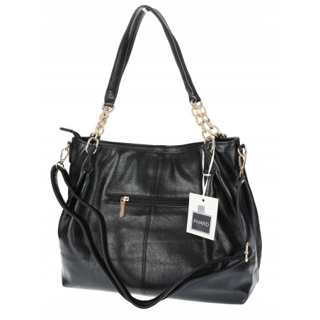 Torebka damska shopper A4 elegancka torba duża modna do pracy PJ281 Czarna