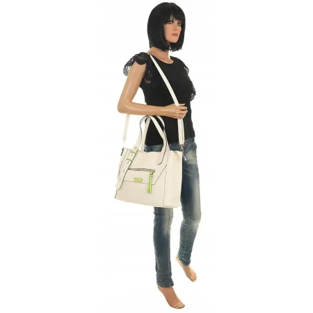 CHARRO Elegancka Torebka Damska kuferek listonoszka CH736244 White