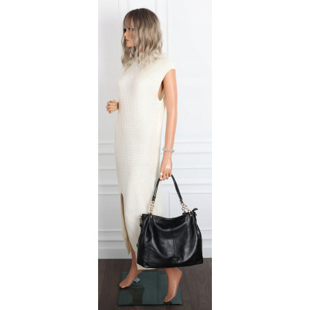 Torebka damska shopper A4 elegancka torba duża modna do pracy PJ281 Czarna