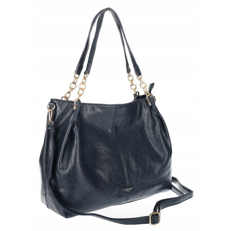 Torebka damska shopper A4 elegancka torba duża do pracy PJ281 Granatowa