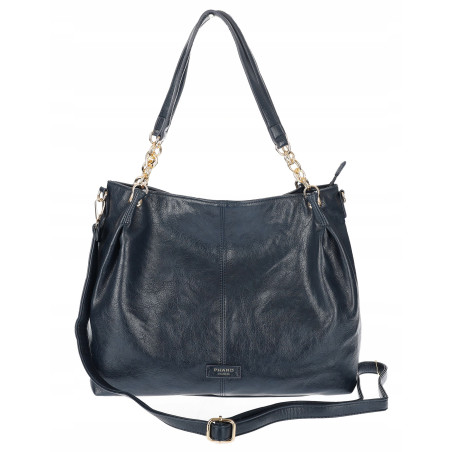 Torebka damska shopper A4 elegancka torba duża do pracy PJ281 Granatowa