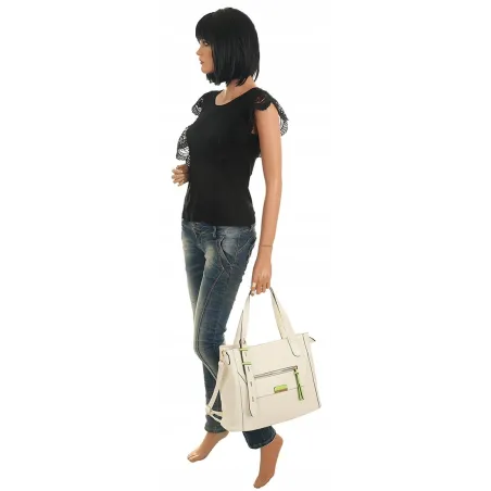 CHARRO Elegancka Torebka Damska kuferek listonoszka CH736244 White