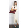 Torebka damska shopper A4 elegancka torba duża modna do pracy PJ281 Bordowa