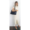 Torebka damska shopper A4 elegancka torba duża do pracy PJ281 Granatowa