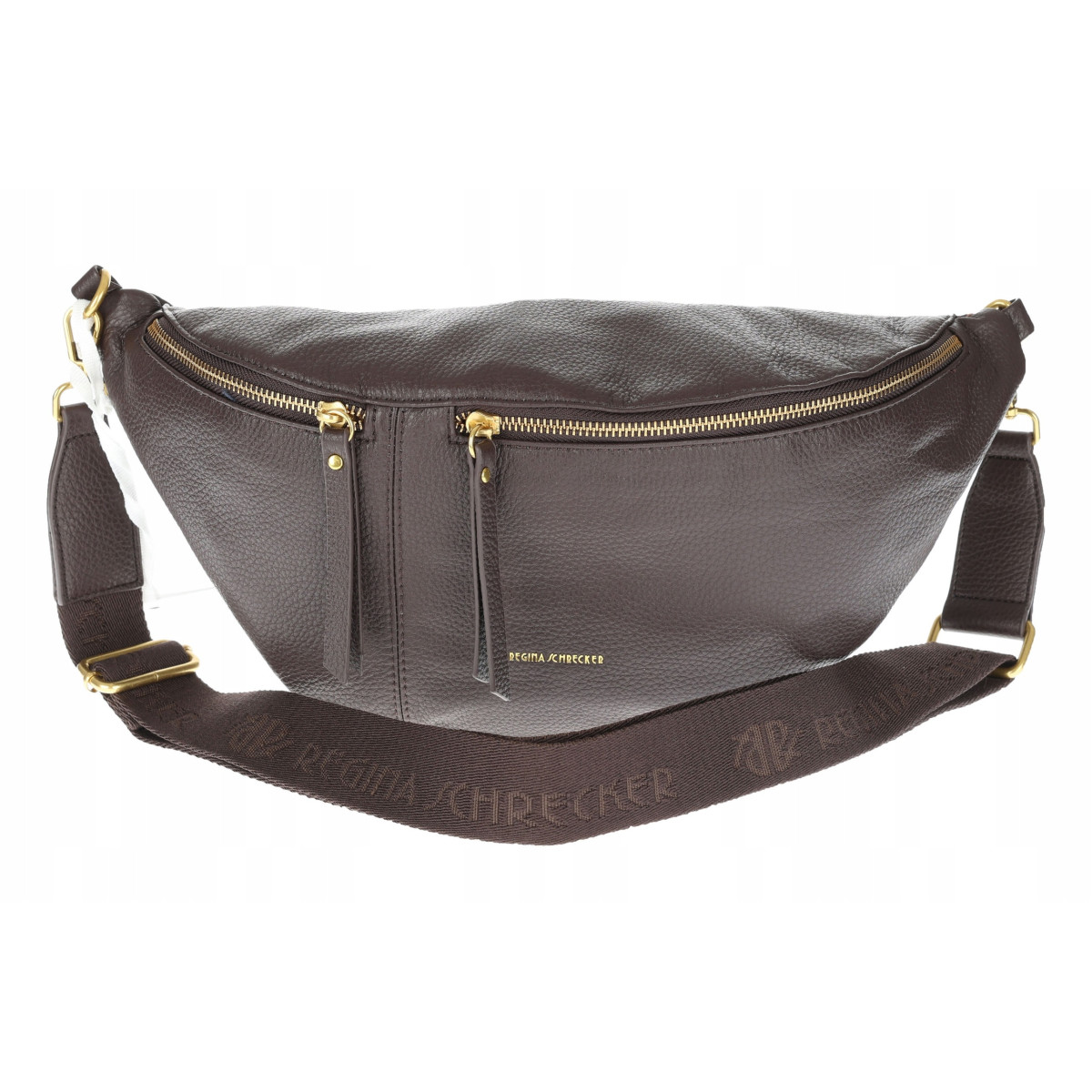 Torebka damska nerka listonoszka crossbody szeroki pasek RS941 Czekoladowa