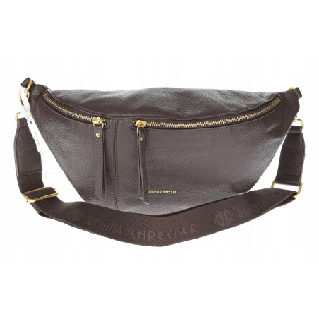 Torebka damska nerka listonoszka crossbody szeroki pasek RS941 Czekoladowa