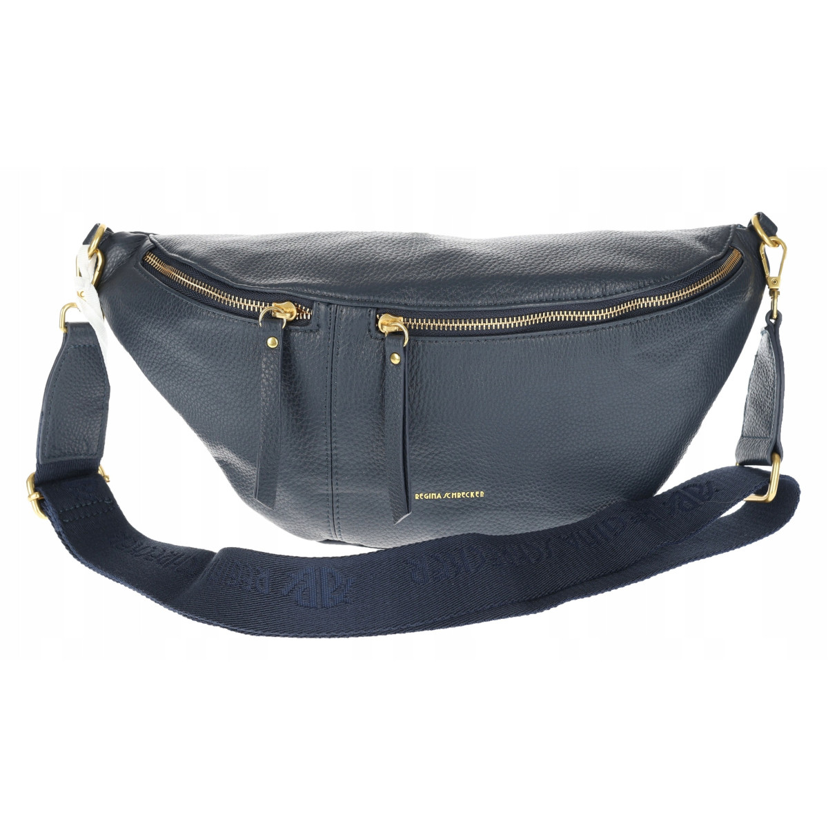 Torebka damska nerka listonoszka crossbody szeroki pasek RS941 Granatowa