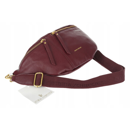 Torebka damska nerka listonoszka crossbody szeroki pasek RS941 Bordowa