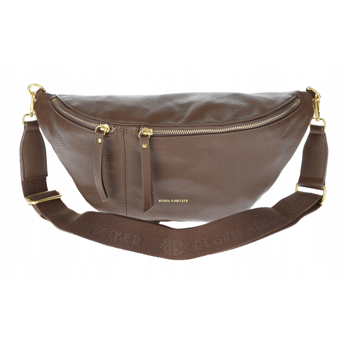 Torebka damska nerka listonoszka crossbody szeroki pasek RS941 Brązowa