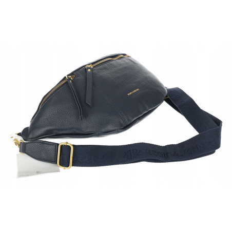 Torebka damska nerka listonoszka crossbody szeroki pasek RS941 Granatowa