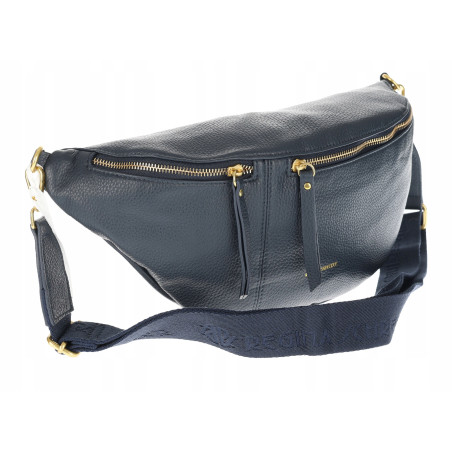 Torebka damska nerka listonoszka crossbody szeroki pasek RS941 Granatowa