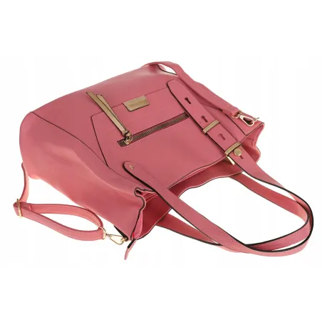 CHARRO Elegancka Torebka Damska kuferek listonoszka CH736244 Pink