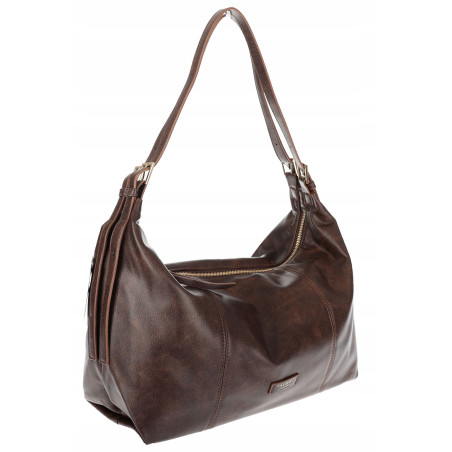 Torebka damska shopper A4 elegancka torba modna do pracy PJ272 Czekoladowa