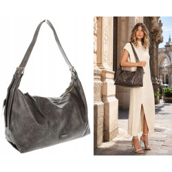 Torebka damska shopper A4 elegancka torba duża modna do pracy PJ272 Szara