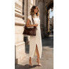 Torebka damska shopper A4 elegancka torba modna do pracy PJ272 Czekoladowa