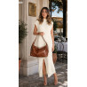 Torebka damska shopper A4 elegancka torba duża modna do pracy PJ272 Brązowa
