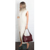 Torebka damska shopper A4 elegancka torba modna do pracy PJ272 Bordowa