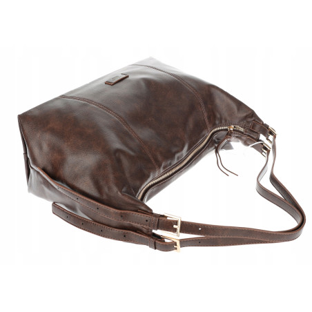 Torebka damska shopper A4 elegancka torba modna do pracy PJ272 Czekoladowa