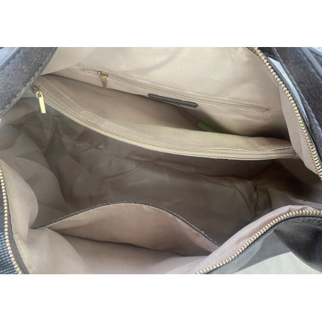 Torebka damska shopper A4 elegancka torba na ramię do pracy PJ272 Czarna